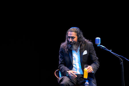 GIJON SPAIN  MAY 30: Legendary flamenco singer Diego el Cigala performs at the Theatre La Laboral in May 30 2015 in Gijon Spain. Special intimate live show to launch his new recordのeditorial素材