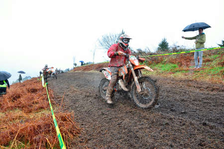 VILLAVICIOSA, SPAIN - MARCH 20:  Unidentified rider participate in  RFME Spain Championship Cross Country in March 20, 2016 in Villaviciosa, Spain.のeditorial素材