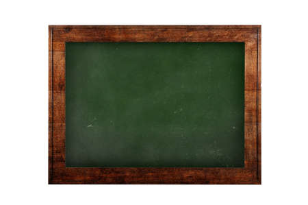 Green board with wooden frame against of white isolated backgroundの写真素材