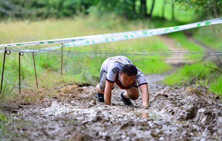 LA FRESNEDA, SPAIN - JULY 2: Gladiator Race, extreme obstacle race in July 2, 2016 in La Fresneda,...