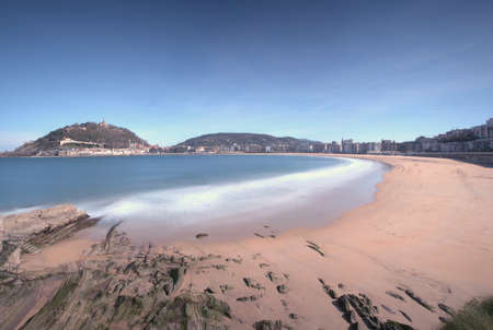 La Concha beach in Donostia-San Sebastian. Basque Country. Gipuzkoa. Spain. Europe.の写真素材