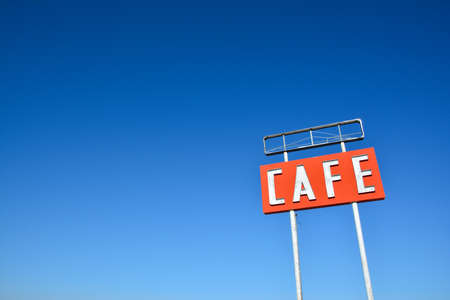 Cafe sign along historic Route 66 in Texas