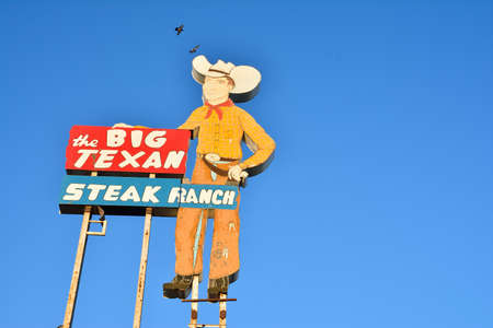 AMARILLO, TEXAS - JULY 20: Big Texan Steak Ranch, famous steakhouse restaurant and motel located in Amarillo, Texas on July 20, 2017.のeditorial素材