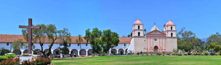 SANTA BARBARA, JULY 28: The historic Santa Barbara old spanish mission in California, USA on July 28, 2017.のeditorial素材