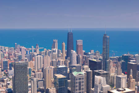 Chicago Skyline from above from Skydeck Tower.のeditorial素材