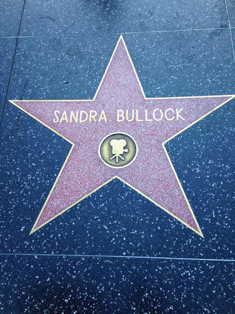 Hollywood, California - July 26 2017: Sandra Bullock Hollywood walk of fame star on July 26, 2017 in Hollywood, CA.のeditorial素材