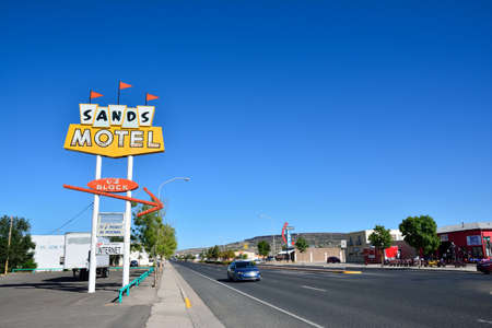 Grants, New Mexico - July 22, 2017; Sands Motel and sign Historic Route 66 on July 22, 2017 at Grants New Mexico, USAのeditorial素材