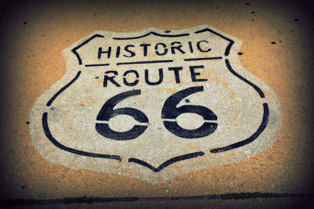 The mythical Route 66 sign in California, USA.の写真素材