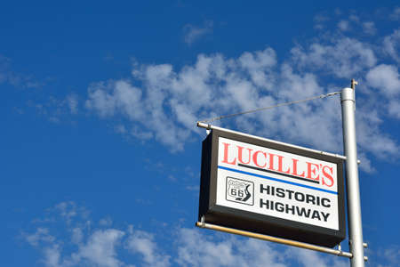 Hydro, Oklahoma - July 20, 2017 : Lucille's Service Station, a classic and historic gas station along Route 66 near Hydro, Oklahoma.のeditorial素材