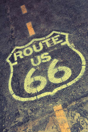 The mythical Route 66 sign in USA.の写真素材