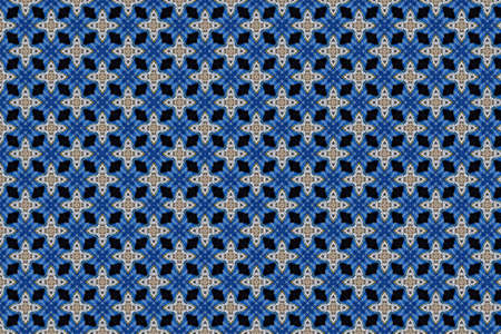 Abstract decorative textured mosaic background. Seamless pattern. Blue.