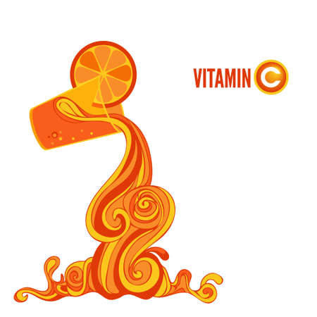 Orange juice splashのイラスト素材