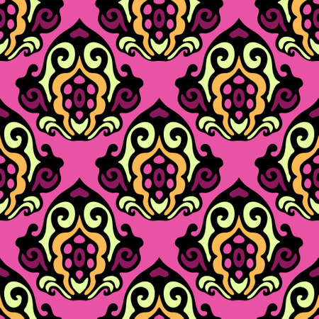 damask seamless vector floral designのイラスト素材