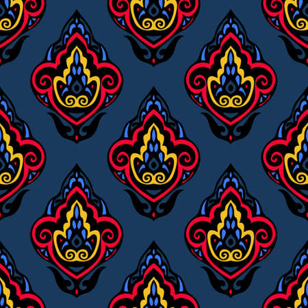 Abstract damask floral seamless vector patternのイラスト素材
