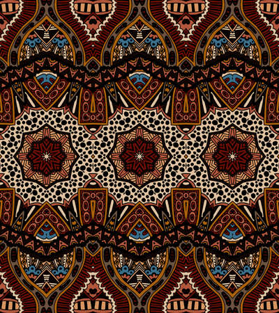 Vector abstract ethnic indian autumn seamless pattern tribalのイラスト素材