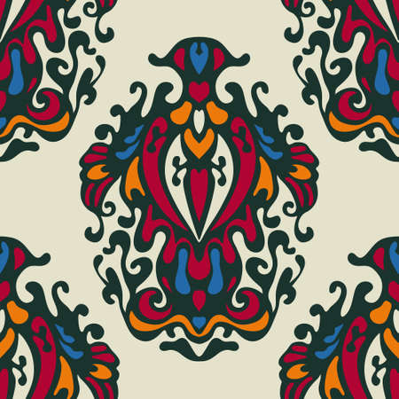Abstract seamless damask floral flourish pattern for fabric