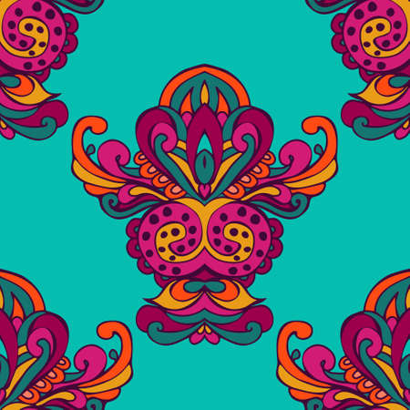 Festive Colorful Tribal ethnic seamless vector pattern ornamentalのイラスト素材