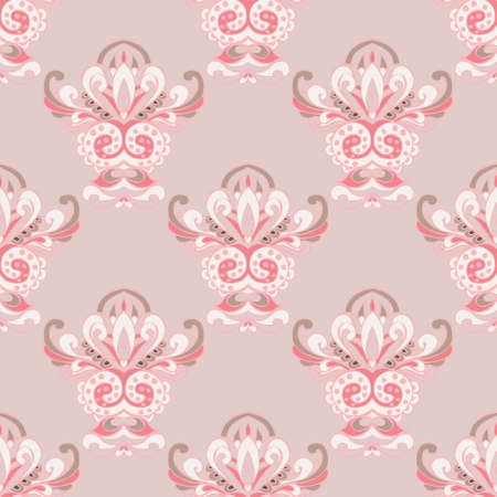 Cute pink damask luxury royal classic  tiled  web backgroundのイラスト素材