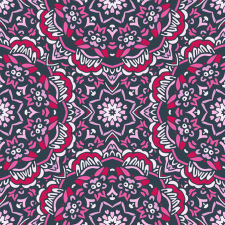 cute pink Ethnic Festive Abstract Floral Vector ornamental backgroundのイラスト素材
