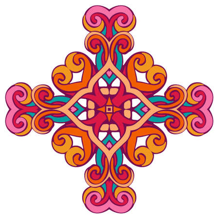 stained glass design element is the symbol of the cross.のイラスト素材