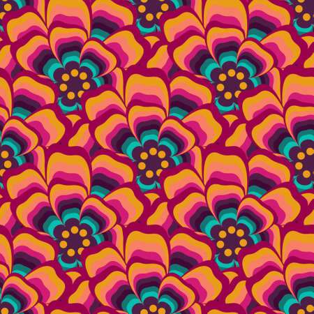 colorful abstract floral seamless pattern for fabric and wallpaperのイラスト素材