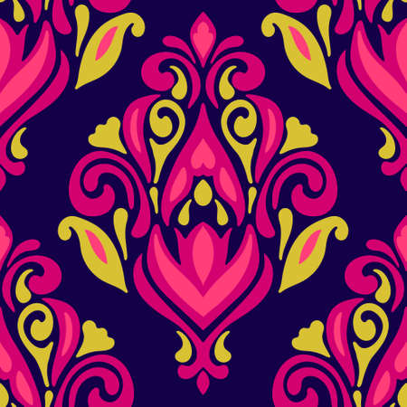 seamless pattern ottoman baroque damask pattern tileのイラスト素材
