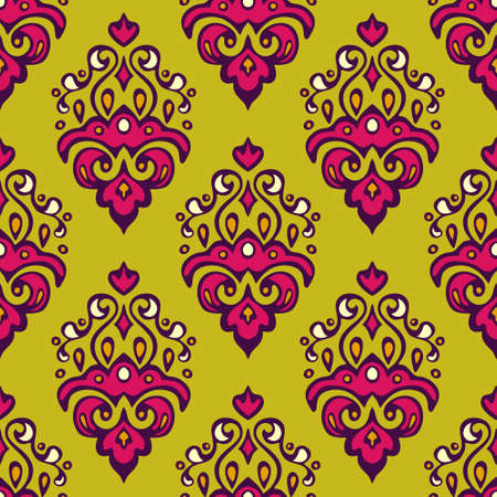Damask vector festive floral  abstract seamless patternのイラスト素材