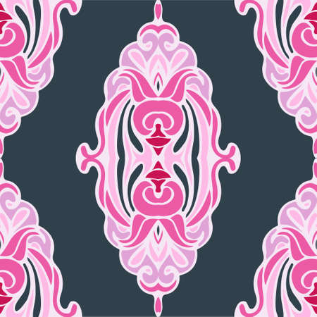 Seamless vector geometric pattern damask. Perfect for wallpapers, pattern fills, web backgrounds, surface textures, cards, gift wrapのイラスト素材