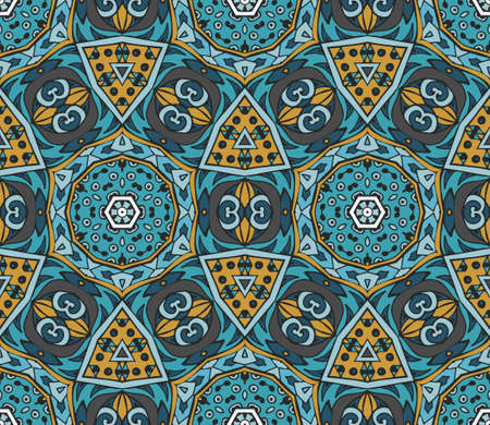 Abstract geometric mosaic vintage ethnic seamless pattern ornamentalのイラスト素材