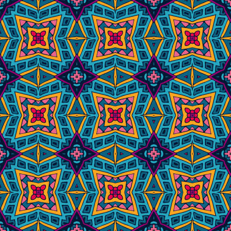 Abstract seamless ornamental tiles pattern for fabric