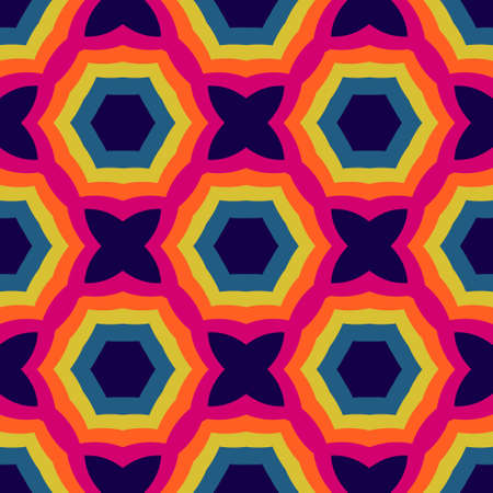 Abstract vector background - seamless vector pattern.Abstract colorful geometric seamless pattern for fabric design, paper print and website backdrop.Geometric pop up vector pattern. Wallpaper vector pattern.のイラスト素材