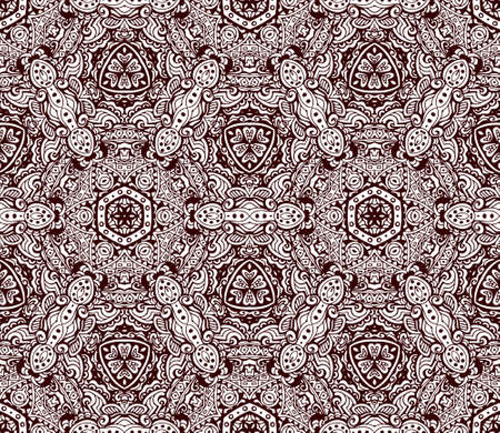 floral mosaic geometric art tiles. seamless pattern vectorのイラスト素材