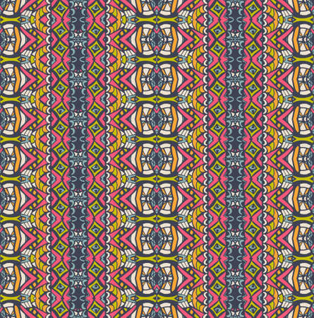 seamless ethnic geometric striped patternのイラスト素材