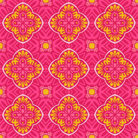 Abstract geometric background, Mosaics tiled retro vintage vector seamless patternのイラスト素材