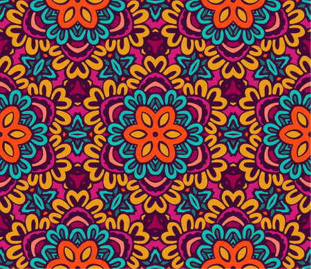 abstract floral seamless pattern for fabric and wallpaper in retro style. floral ethnic seamless...