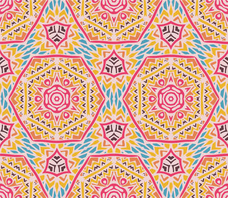 Geometric ethnic tribal pattern. Aztec boho style ornament. Surface fill