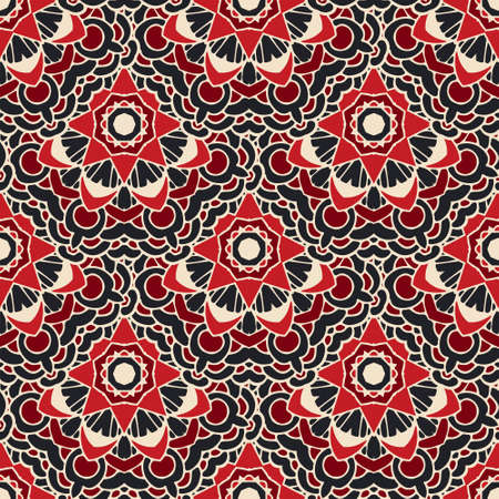 ethnic pattern for fabric. Abstract geometric mosaic vintage seamless pattern design surface