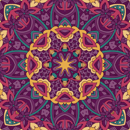 Mandala. Colorful ethnic round ornament. Vector artのイラスト素材