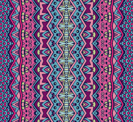 Tribal vintage abstract geometric ethnic seamless pattern ornamental. Indian striped textile designのイラスト素材