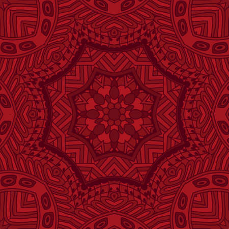 Red abstract geometric ornamental mandala star textured background vectorのイラスト素材