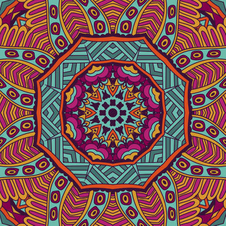 ethnic festive pattern for fabric. Abstract geometric colorful intricate seamless pattern ornamental.のイラスト素材