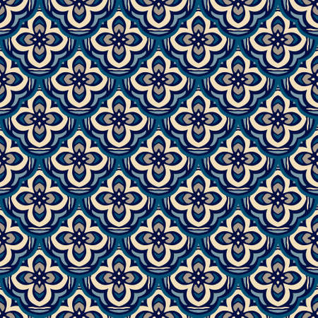 Blue seamless pattern tiles vector abstarct backgroundの写真素材