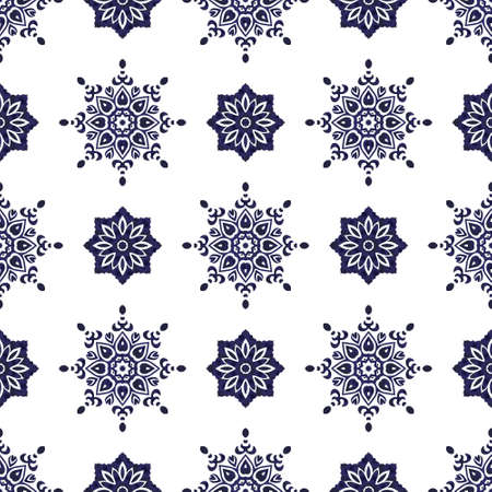 Seamless pattern of snowflakes on a white backgroundのイラスト素材
