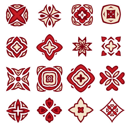 Set of simple and graceful geometric icon design templates, Elegant ornament logo design elements, vector illustrationのイラスト素材