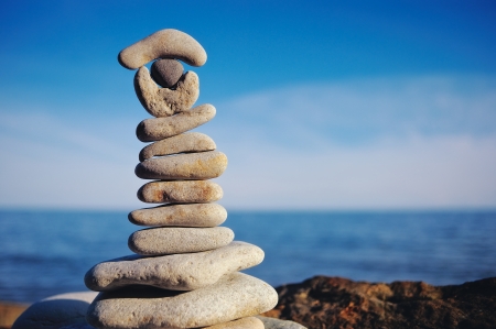 stacked of stonesの写真素材