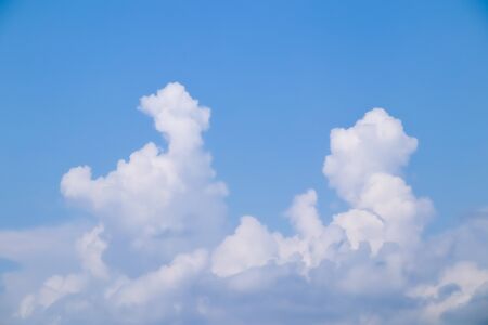 Blue sky background with tiny clouds.Cloudy blue sky abstract background.の写真素材