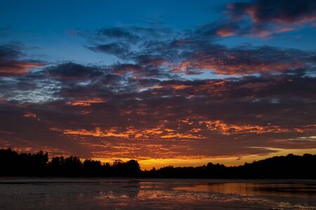 Beautiful Sky and sunset on the beach.の写真素材