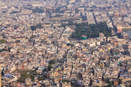 Beautiful top view landscape of the city of Jaipur in Rajasthan India.の写真素材
