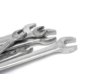 many wrench isolated on white background