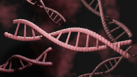Concept of biochemistry with dna molecule.,3d model and illustration.